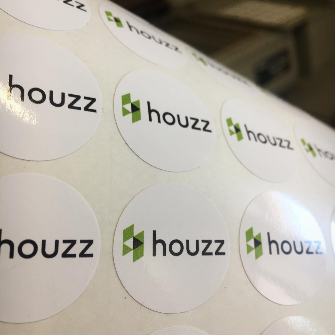 Custom high tack glossy vinyl sticker with branded logo – extra strong adhesive label