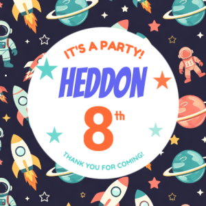 Heddon sticker design template preview — Birthday Labels