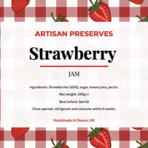 Strawberry Jam sticker design template preview — Food Labels, Jam Labels