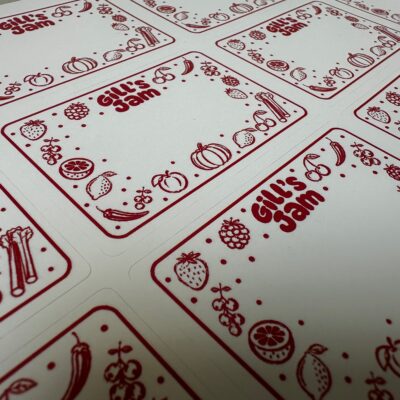 Jam labels — Waterproof Stickers with a Matt Finish