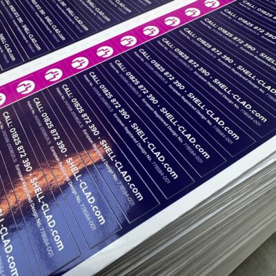 Product labels, made with our high tack adhesive material — High Tack Stickers with a Glossy Finish